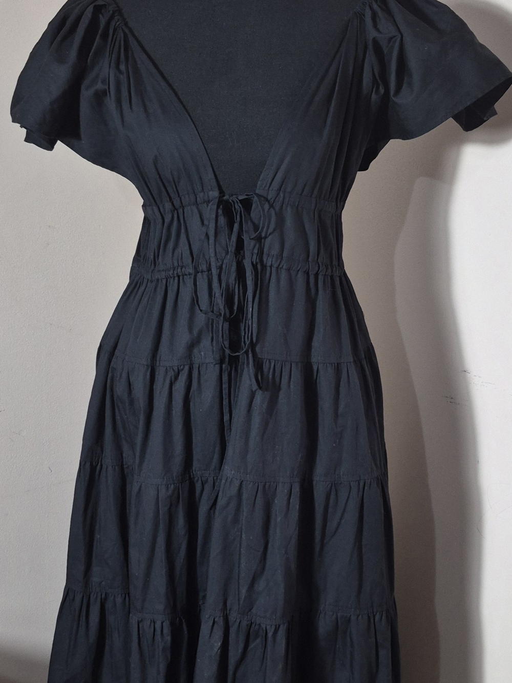 New O.P.T. One Pretty Time v neck Tiered Fallen Maxi Dress Boho Summer Dress XS